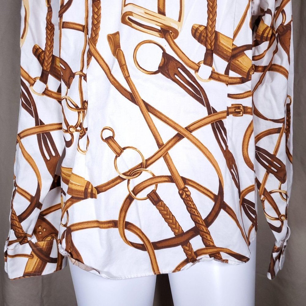 Lauren Ralph Lauren cotton horse theme blouse - Picture 8 of 9